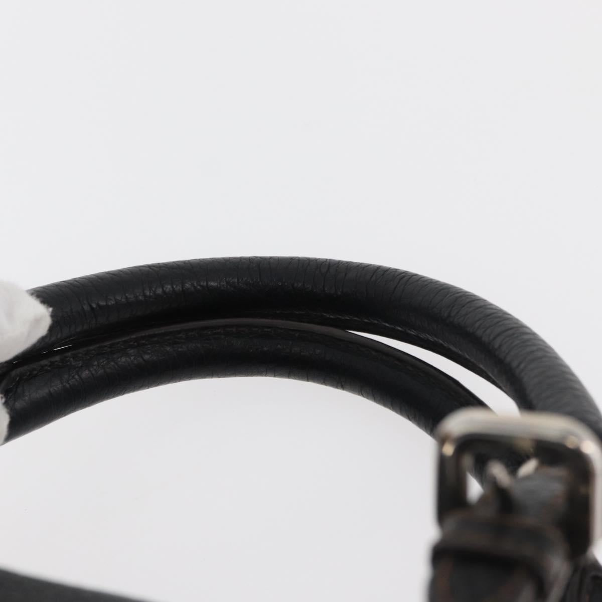 PRADA Hand Bag Leather Black Silver Auth yk20414SAM