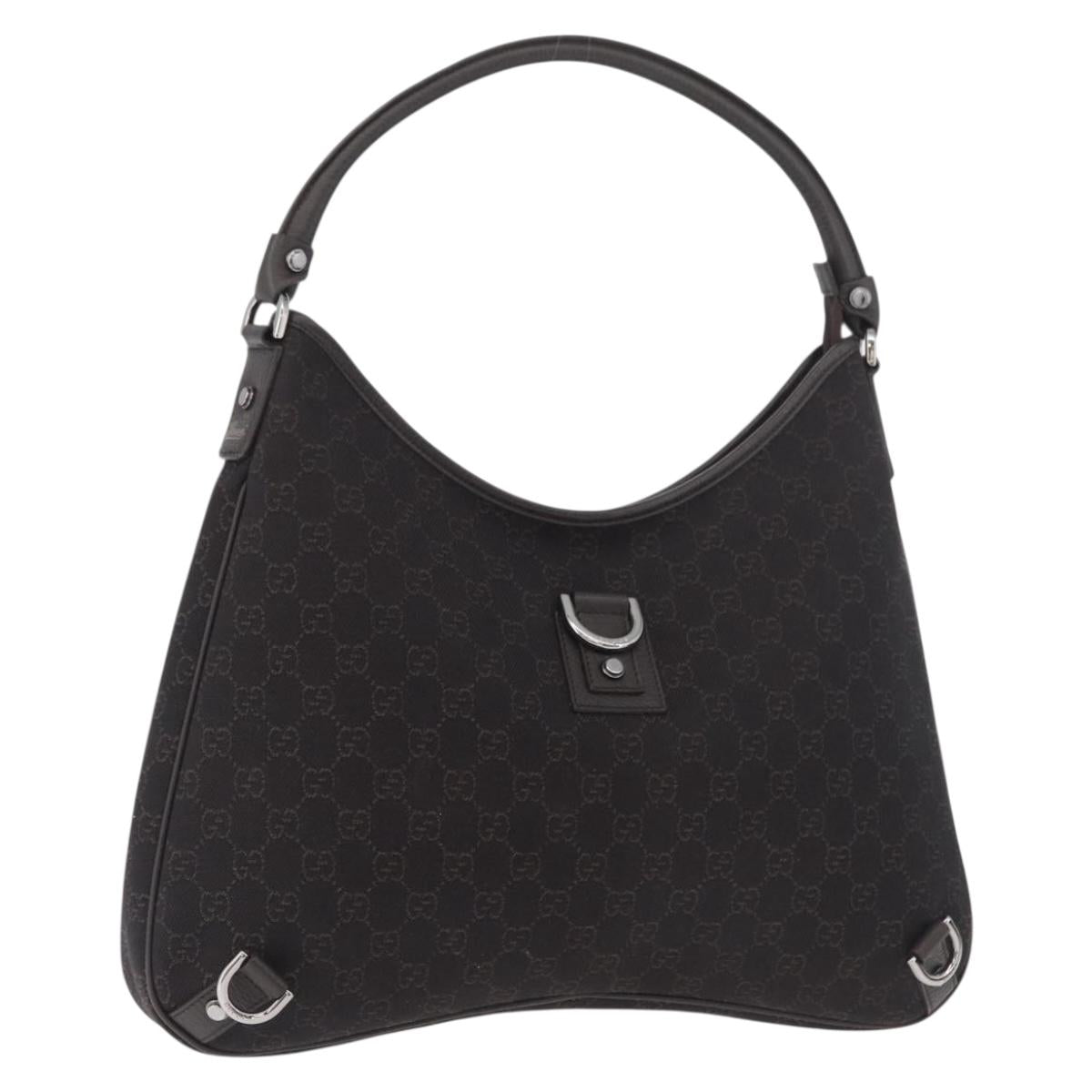 GUCCI Abbey Shoulder Bag Leather Outlet Brown Silver 268636 Auth yk20417SAV