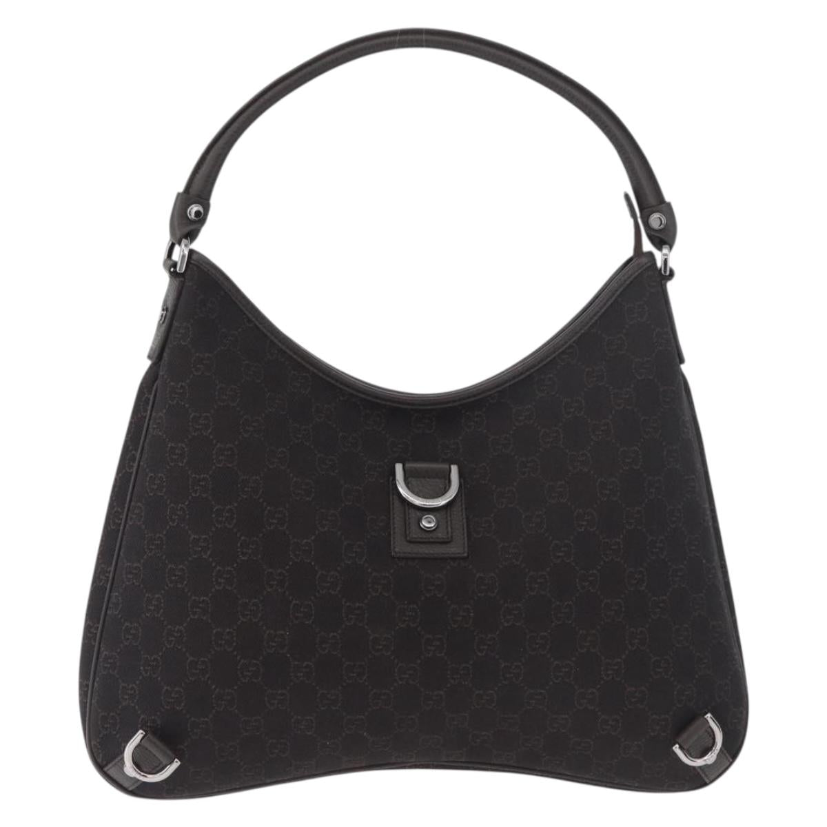 GUCCI Abbey Shoulder Bag Leather Outlet Brown Silver 268636 Auth yk20417SAV