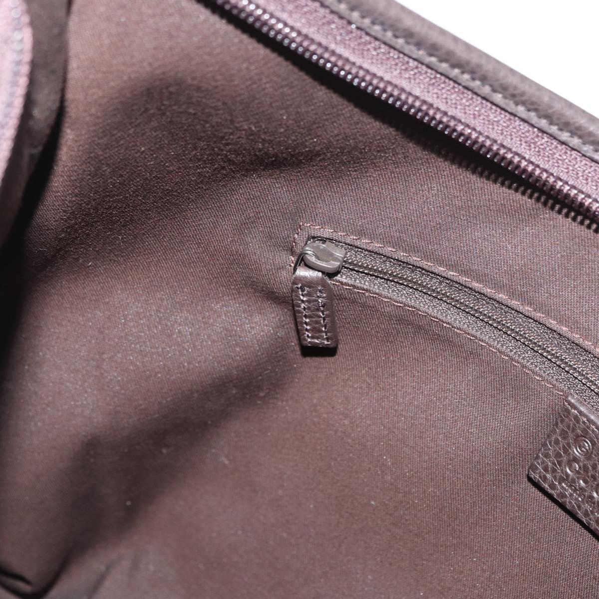 GUCCI Abbey Shoulder Bag Leather Outlet Brown Silver 268636 Auth yk20417SAV