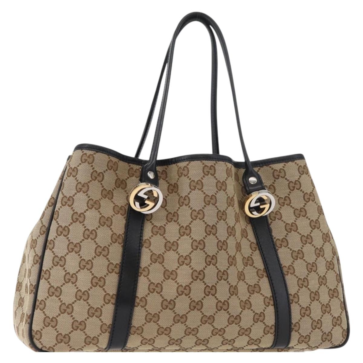 GUCCI GG Canvas GG Twins Tote Bag Beige Gold 232957 Auth yk20422SAV