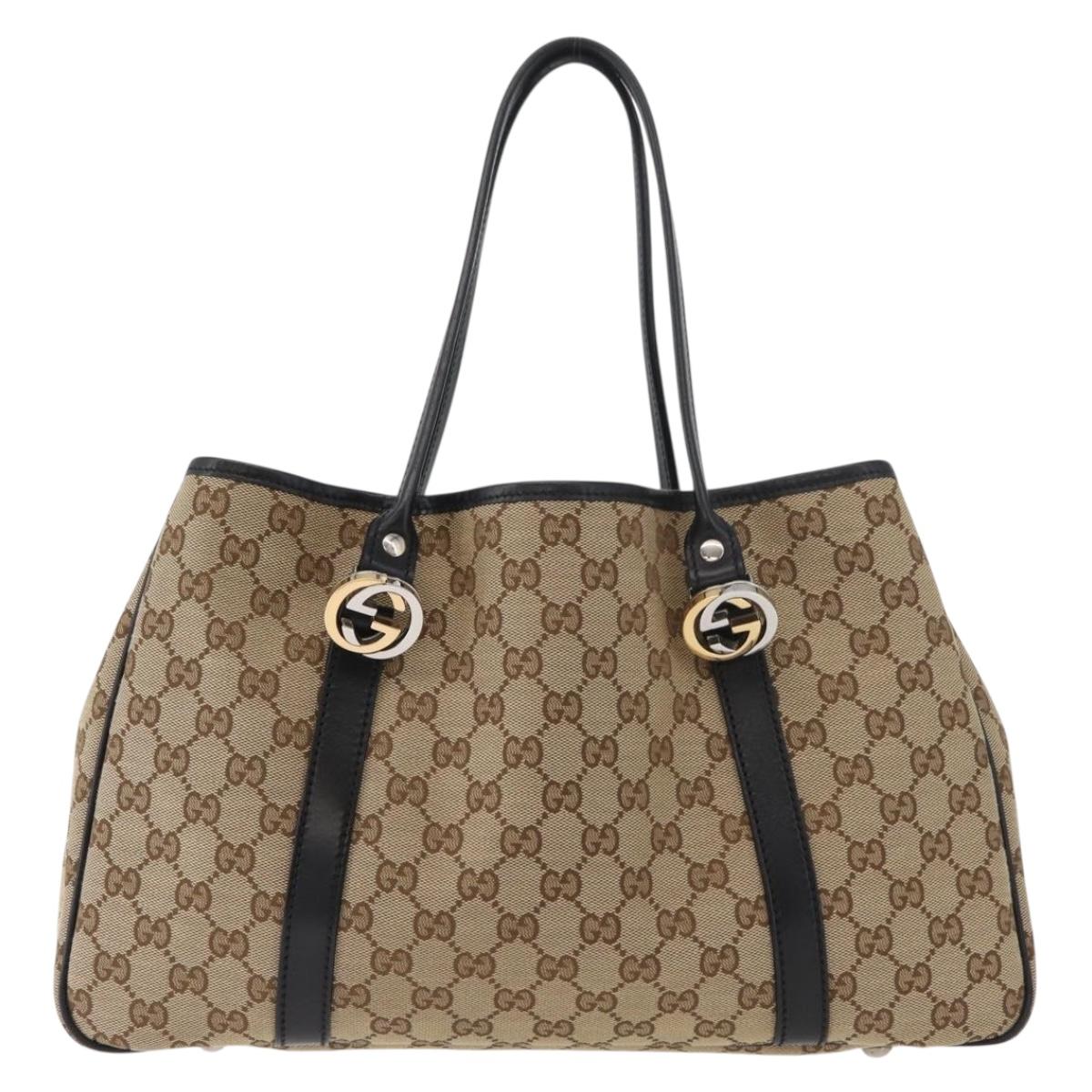 GUCCI GG Canvas GG Twins Tote Bag Beige Gold 232957 Auth yk20422SAV
