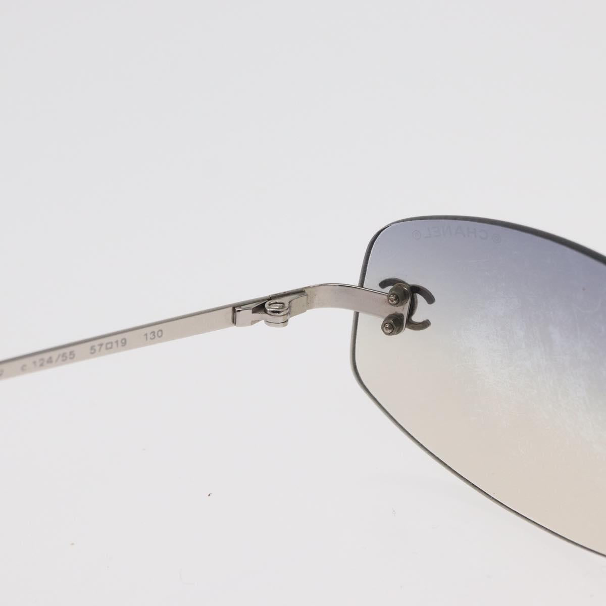 CHANEL Sunglasses metal Silver CC Auth yk20425M