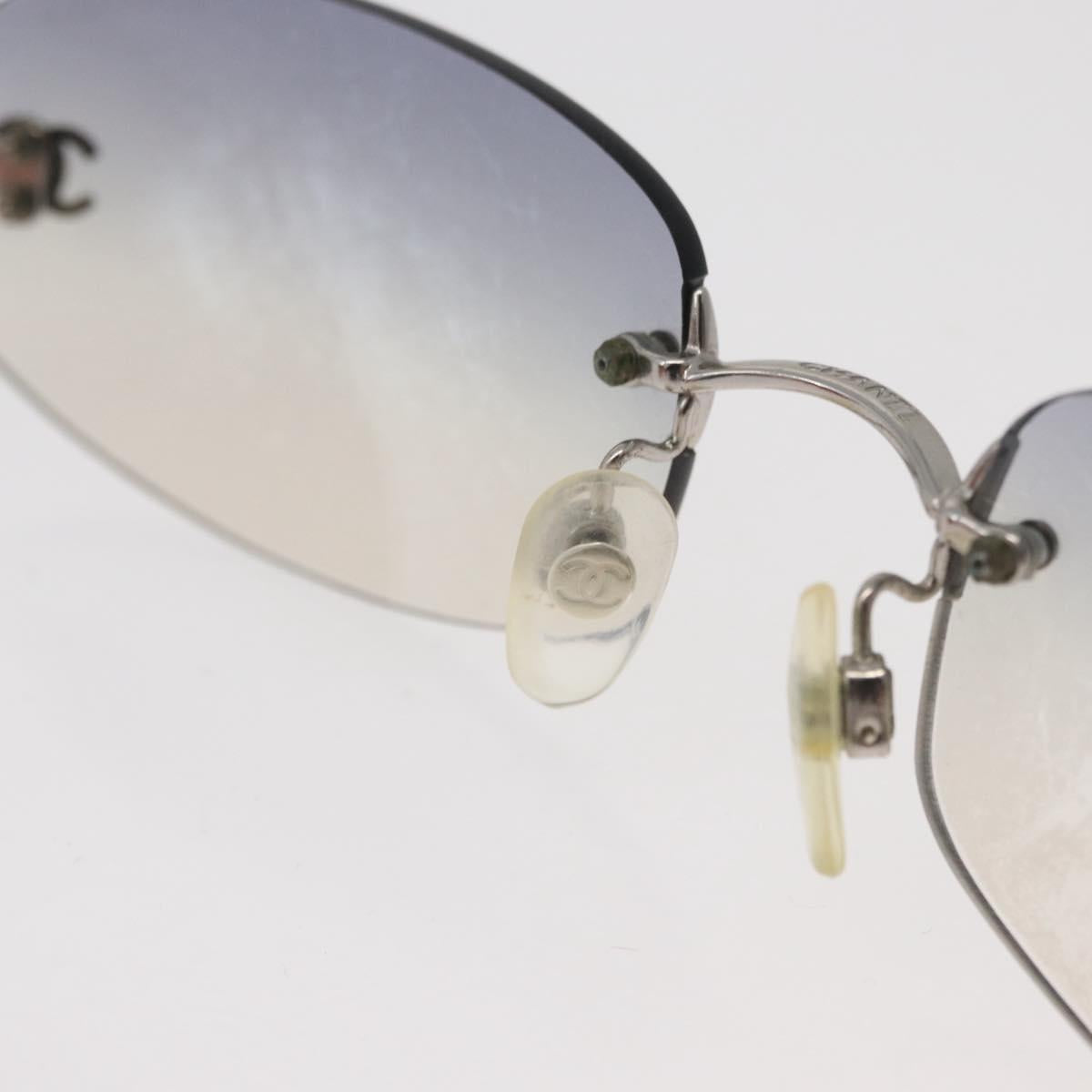 CHANEL Sunglasses metal Silver CC Auth yk20425M