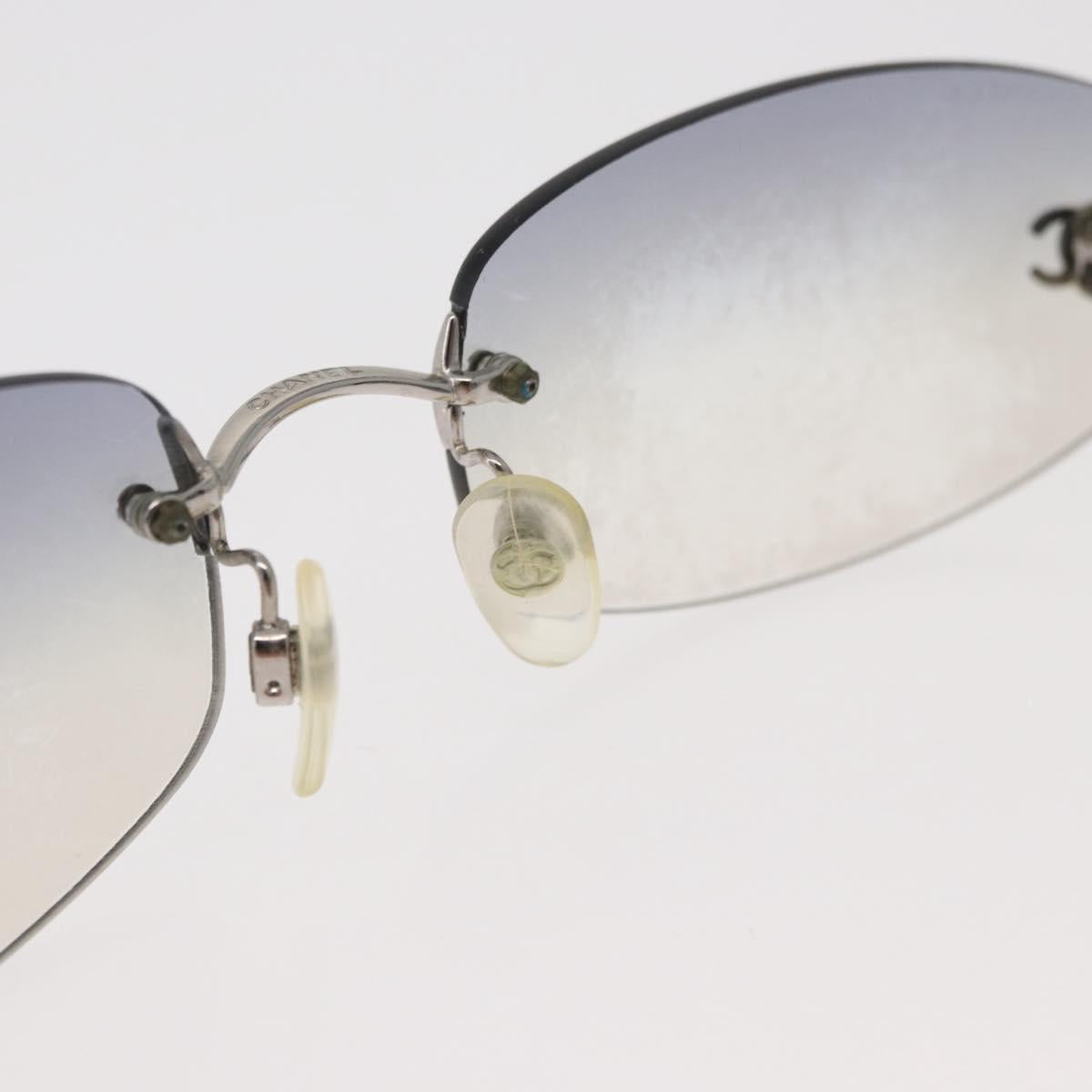 CHANEL Sunglasses metal Silver CC Auth yk20425M
