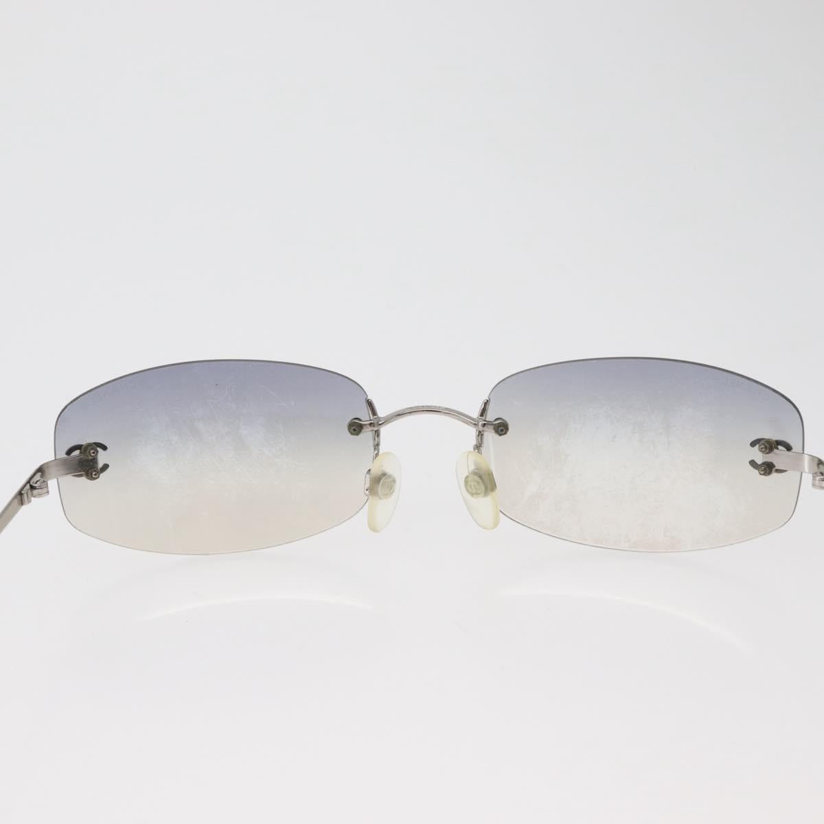 CHANEL Sunglasses metal Silver CC Auth yk20425M