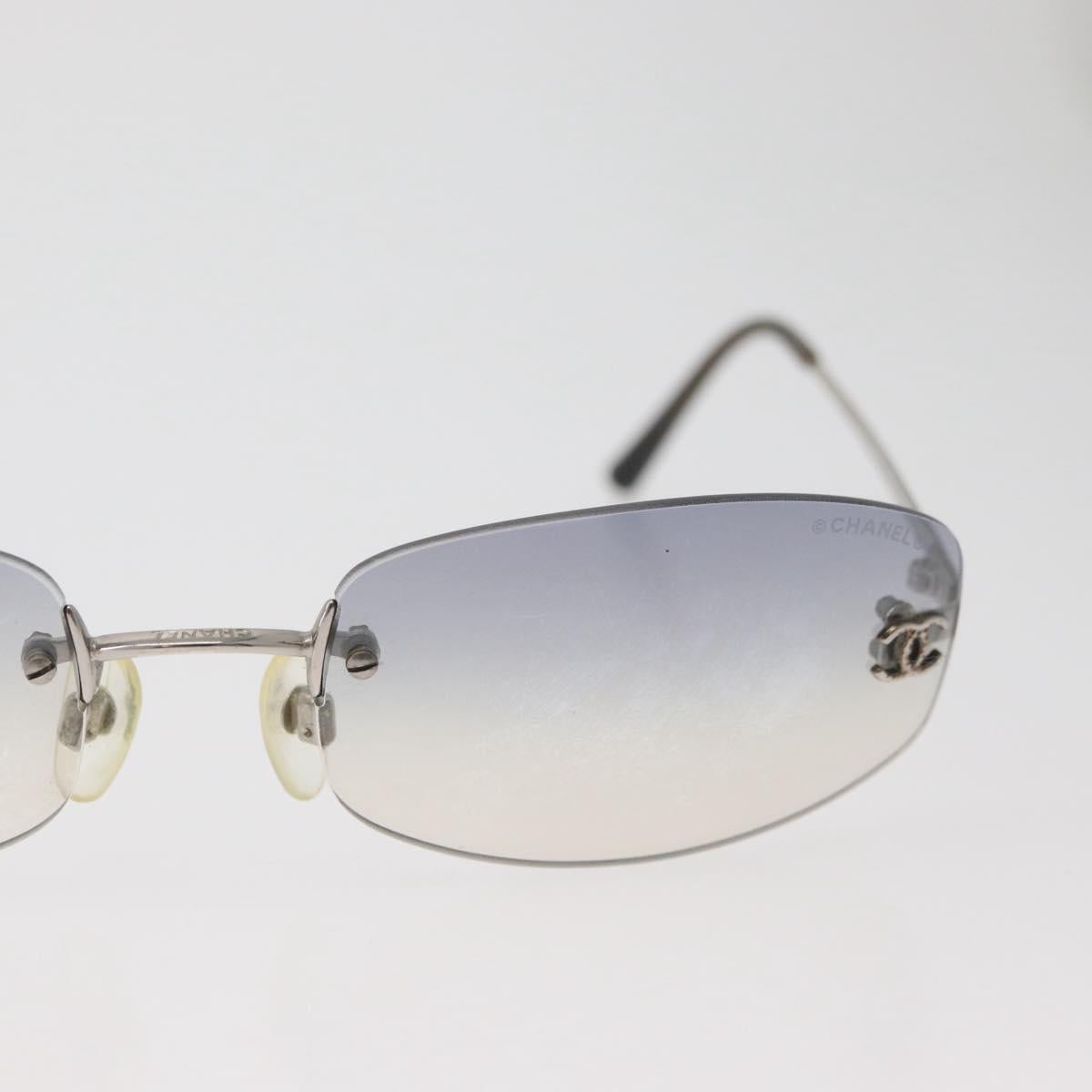 CHANEL Sunglasses metal Silver CC Auth yk20425M