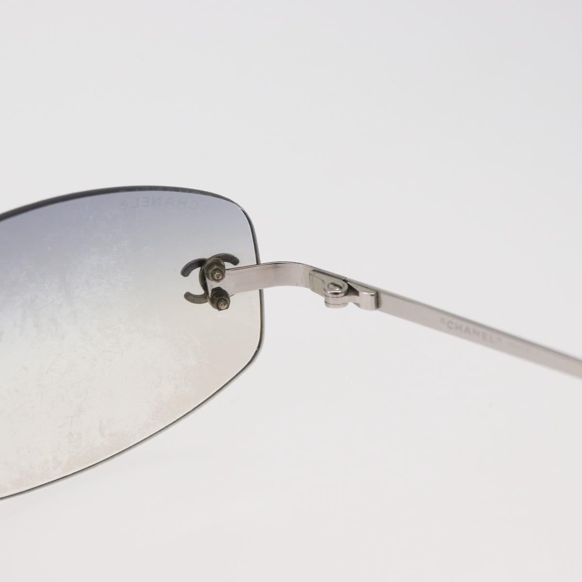 CHANEL Sunglasses metal Silver CC Auth yk20425M