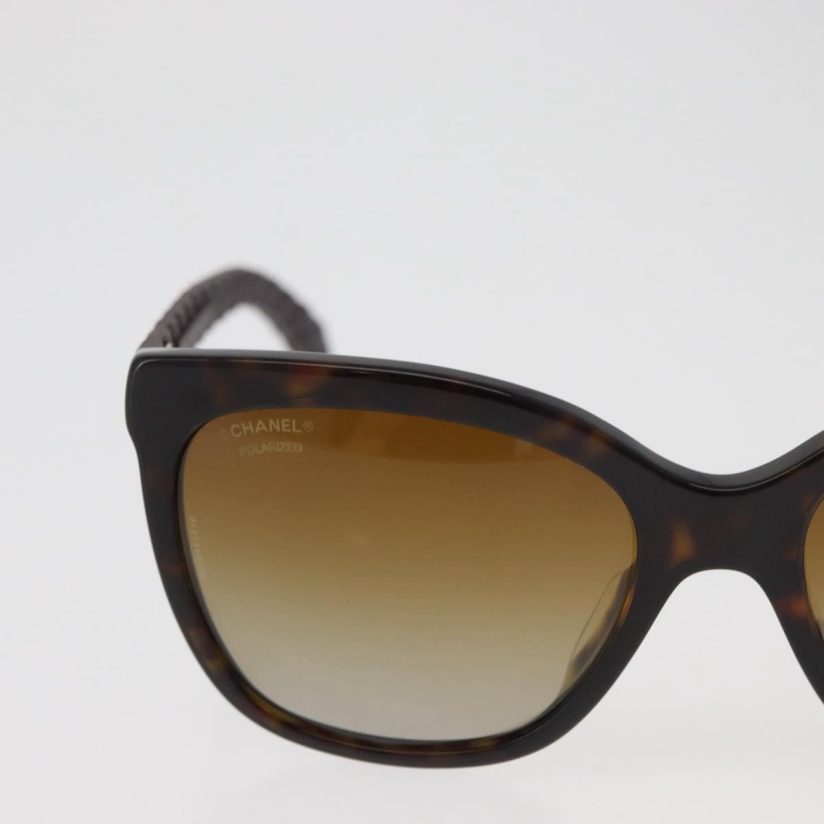 CHANEL Sunglasses metal Brown CC Auth yk20427