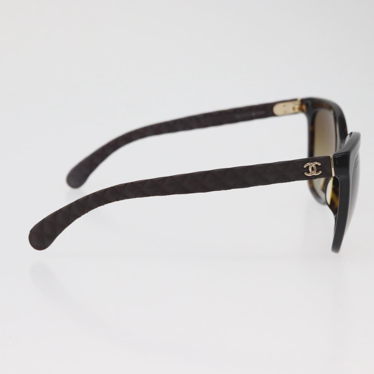 CHANEL Sunglasses metal Brown CC Auth yk20427