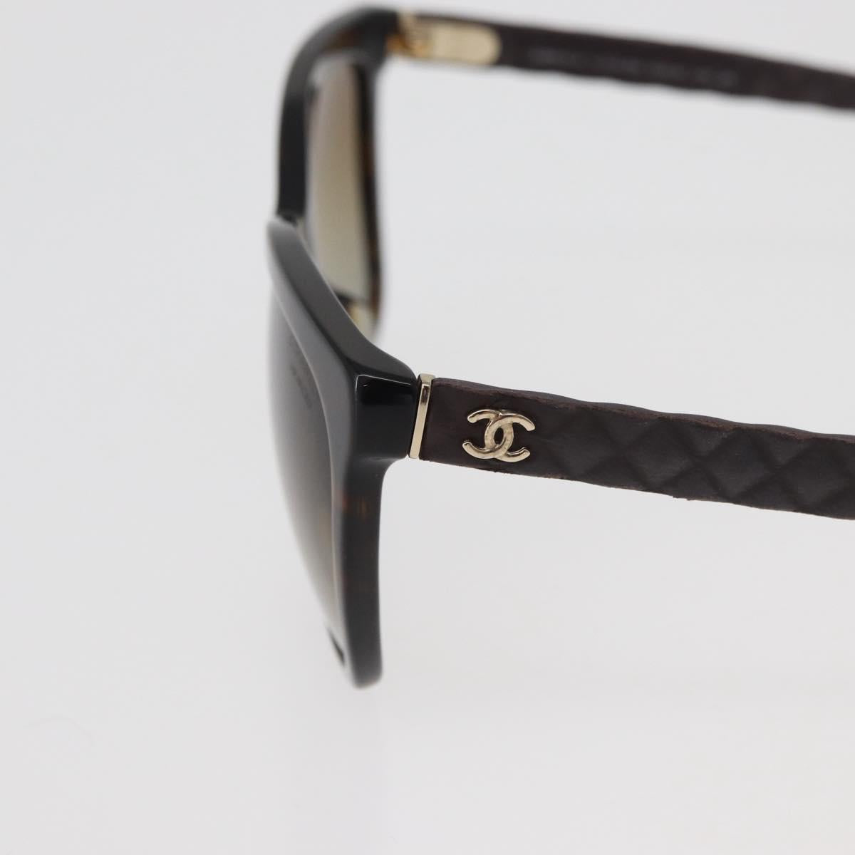CHANEL Sunglasses metal Brown CC Auth yk20427