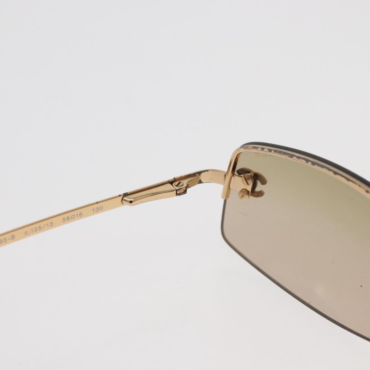 CHANEL Sunglasses metal Gold Tone CC Auth yk20428M