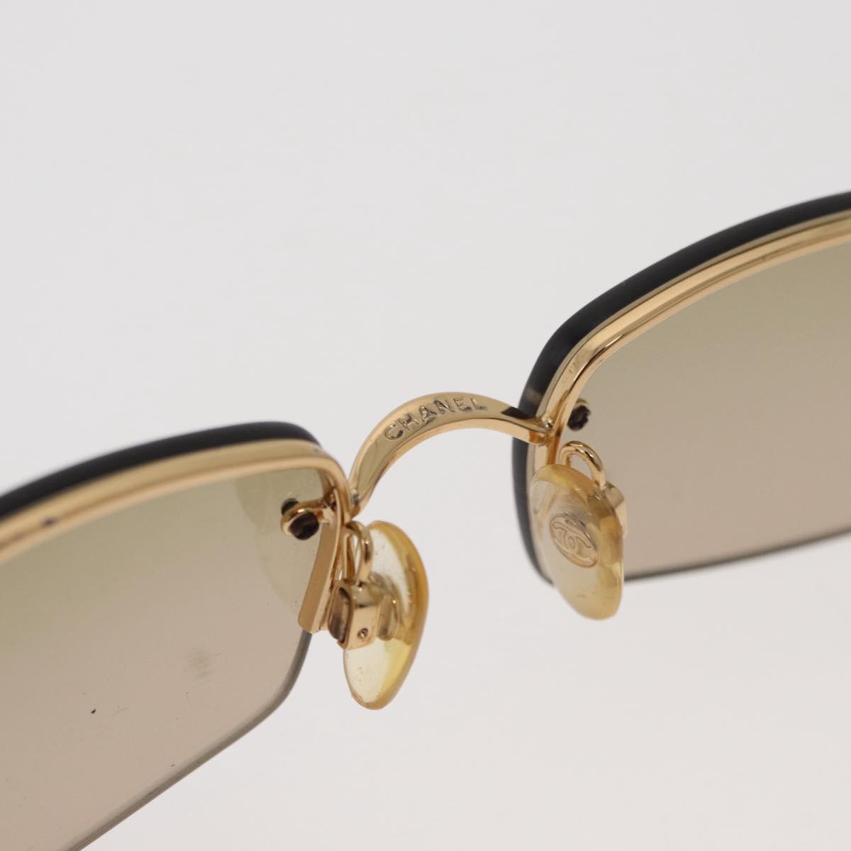 CHANEL Sunglasses metal Gold Tone CC Auth yk20428M