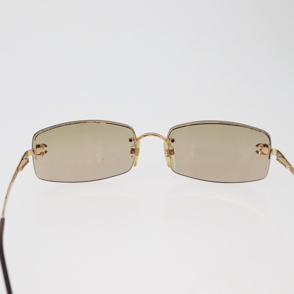 CHANEL Sunglasses metal Gold Tone CC Auth yk20428M