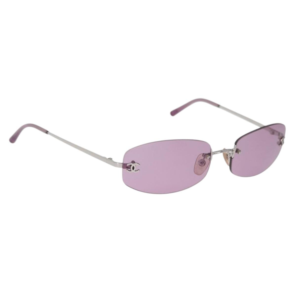 CHANEL Sunglasses metal Pink CC Auth yk20430M