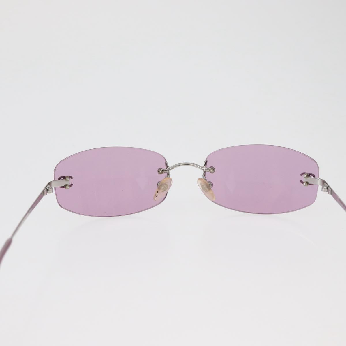 CHANEL Sunglasses metal Pink CC Auth yk20430M