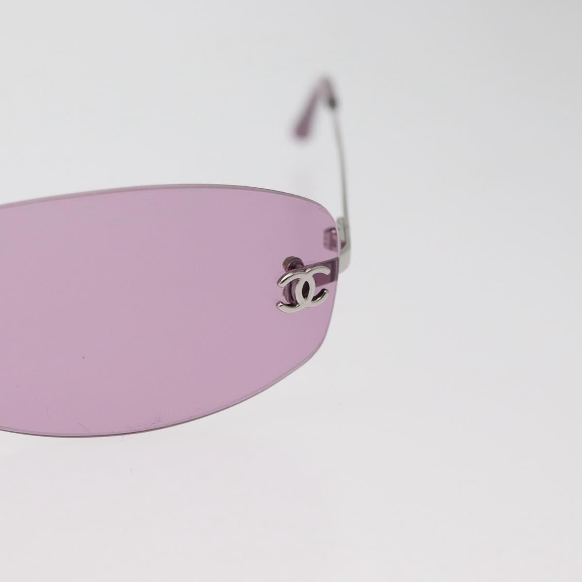CHANEL Sunglasses metal Pink CC Auth yk20430M
