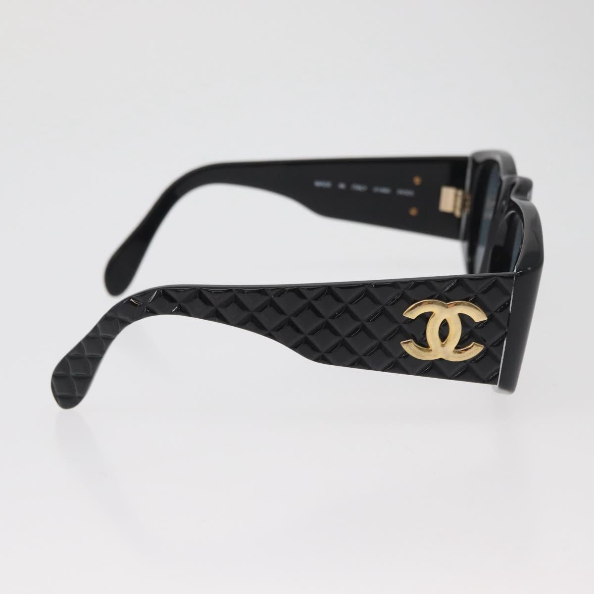 CHANEL Sunglasses plastic Black CC Auth yk20431