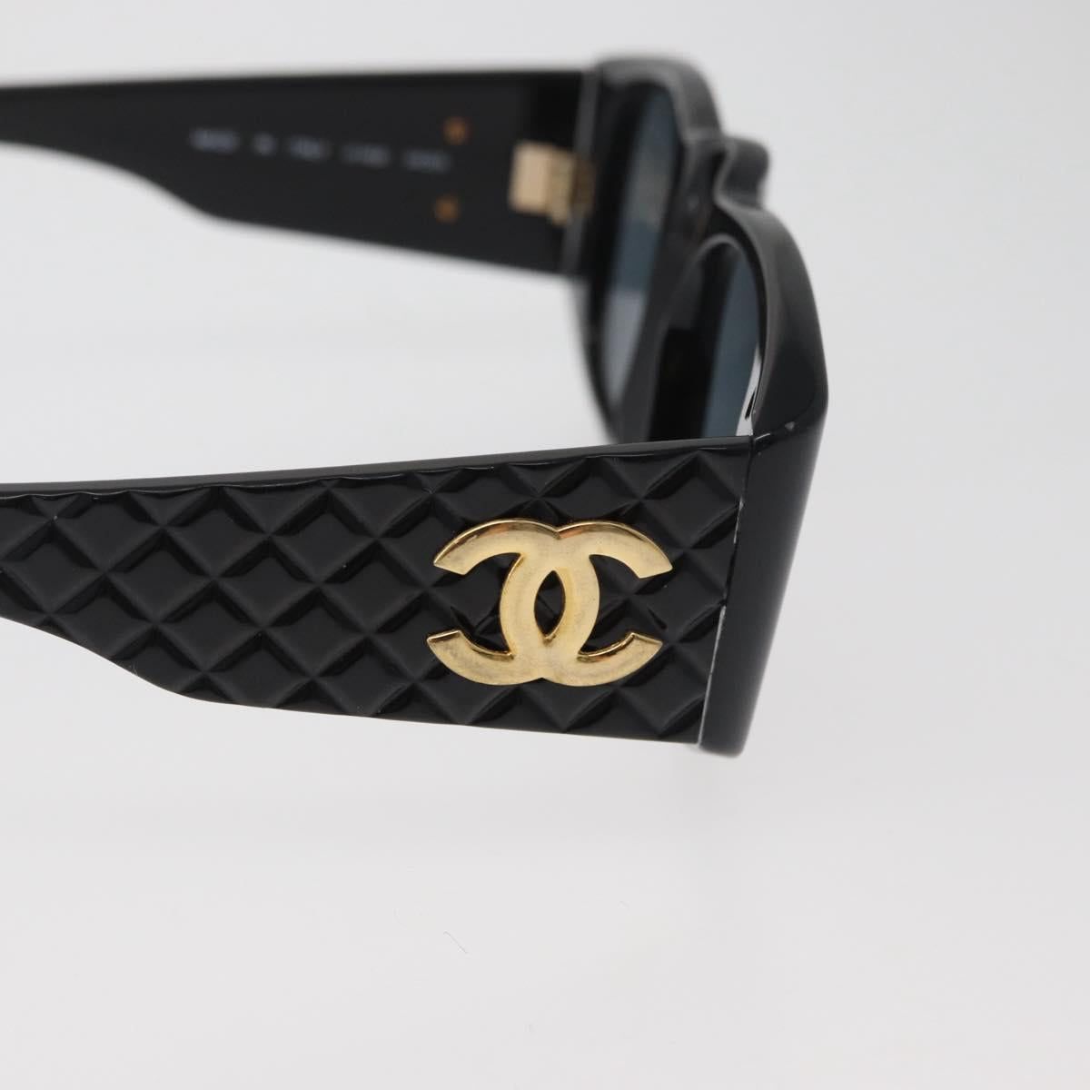 CHANEL Sunglasses plastic Black CC Auth yk20431