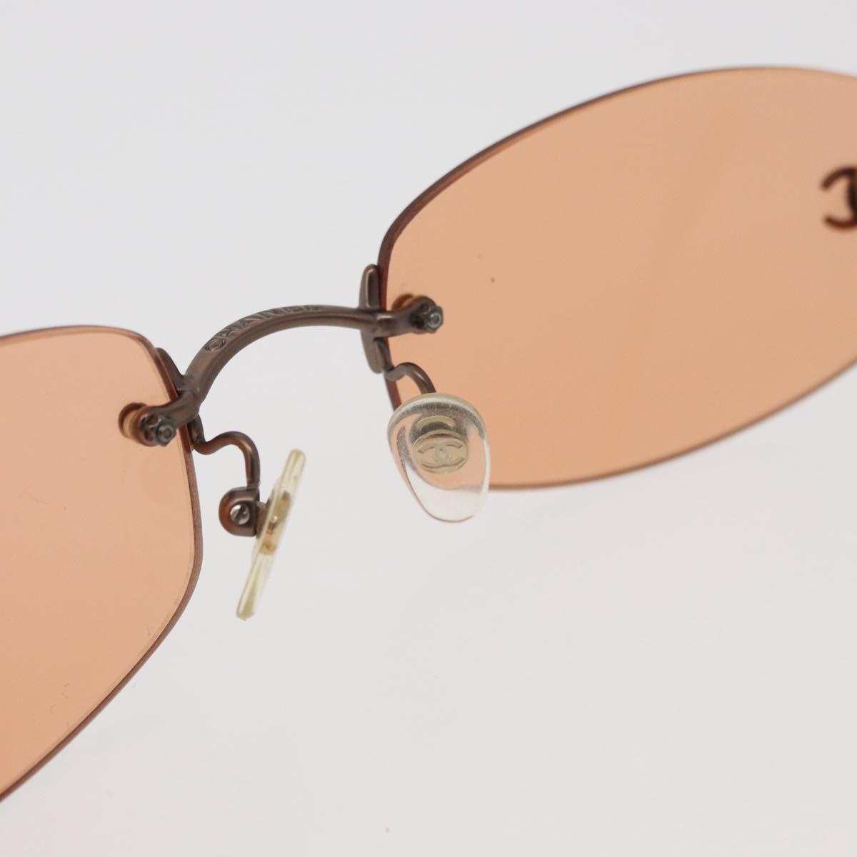 CHANEL Sunglasses metal Orange CC Auth yk20432M