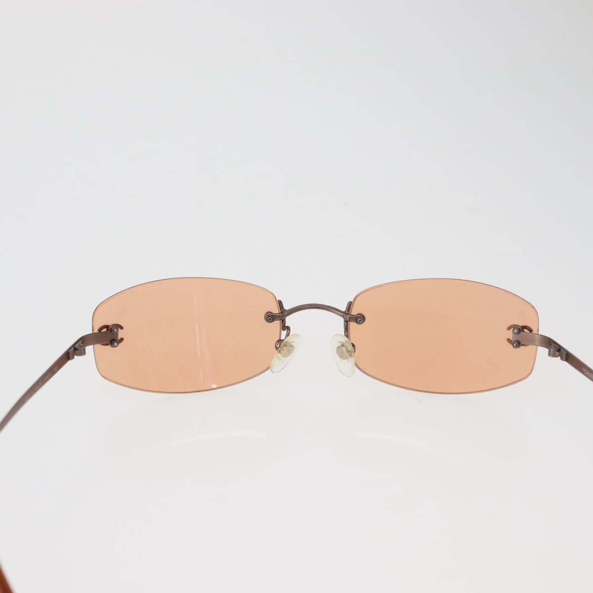 CHANEL Sunglasses metal Orange CC Auth yk20432M