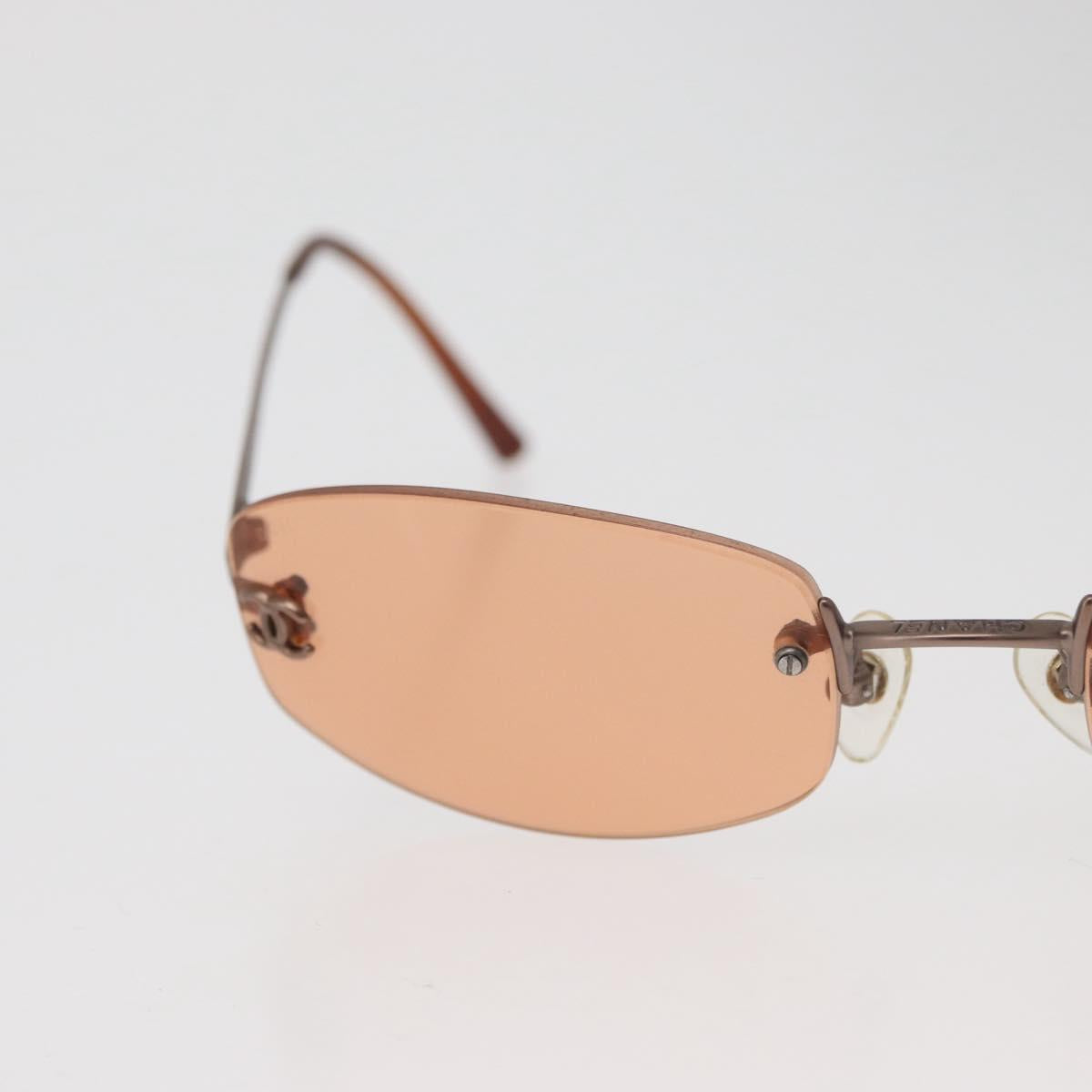CHANEL Sunglasses metal Orange CC Auth yk20432M