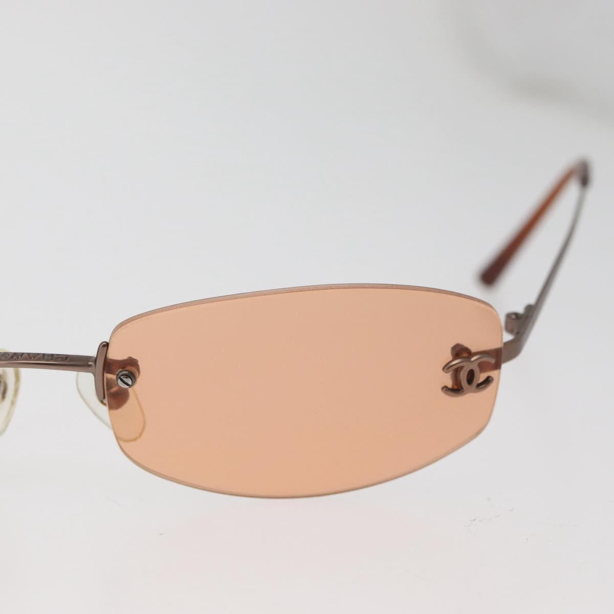 CHANEL Sunglasses metal Orange CC Auth yk20432M