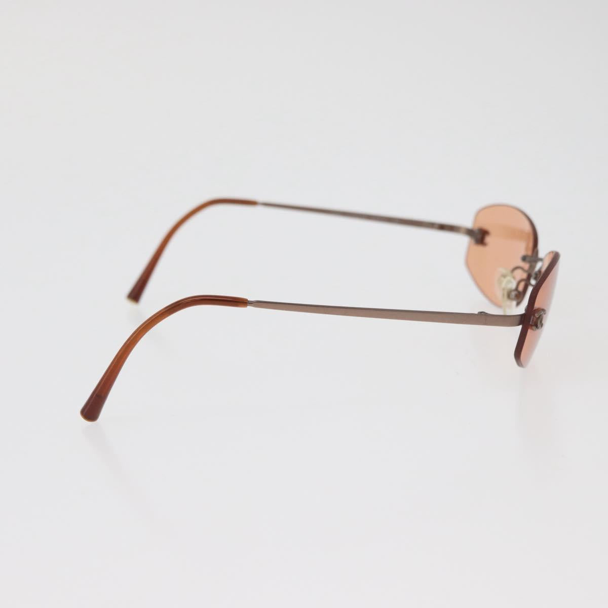 CHANEL Sunglasses metal Orange CC Auth yk20432M