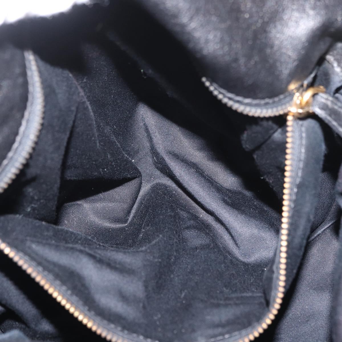 Miu Miu Hand Bag Leather 2way Black Gold Auth yk20440SAM