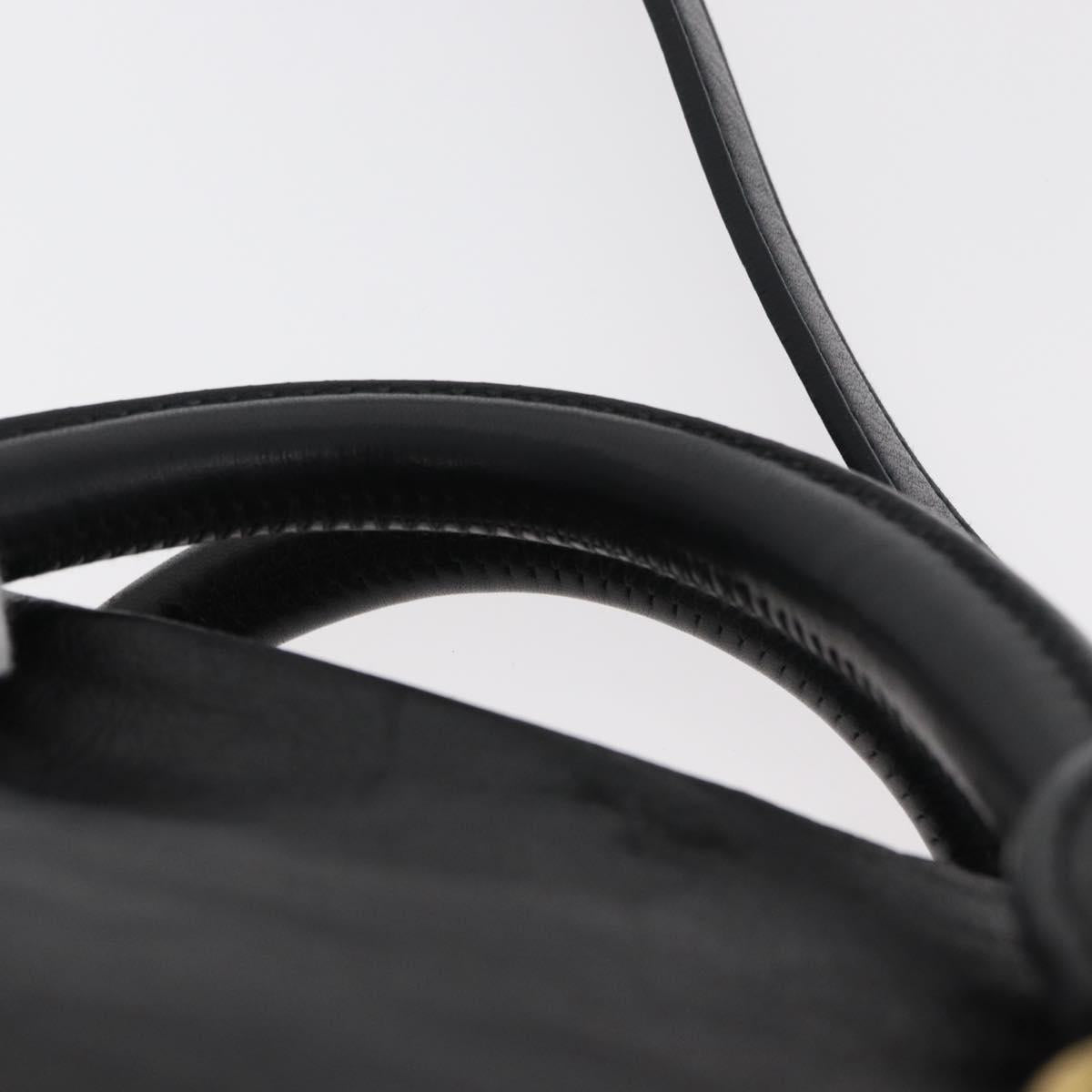 Miu Miu Hand Bag Leather 2way Black Gold Auth yk20440SAM