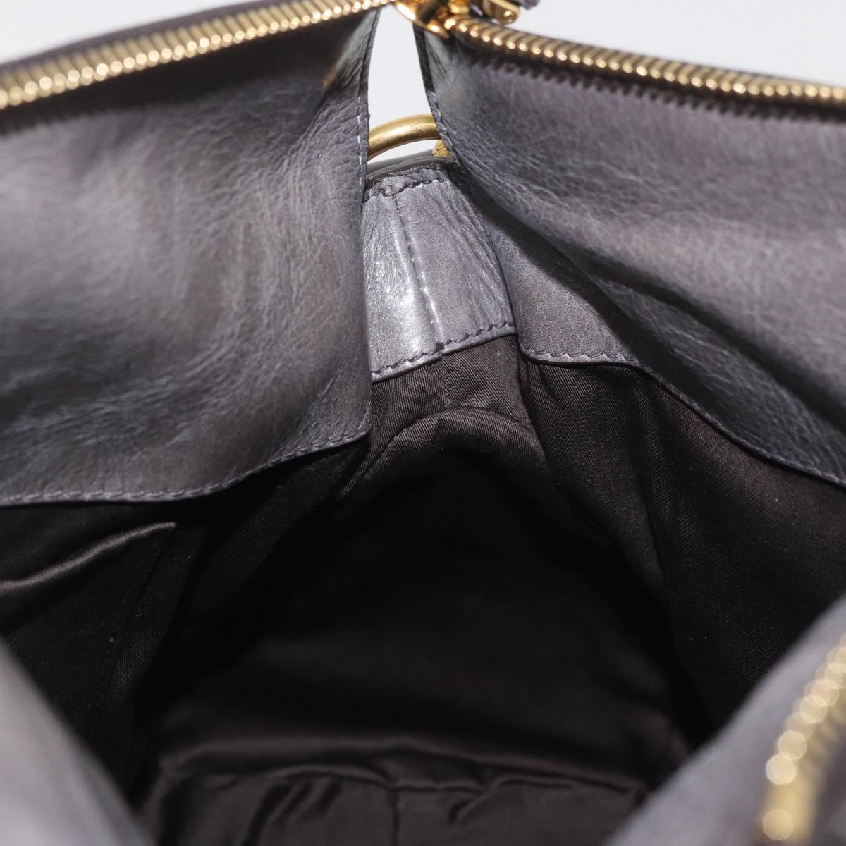 Miu Miu Hand Bag Leather 2way Gray Gold Auth yk20442SAM