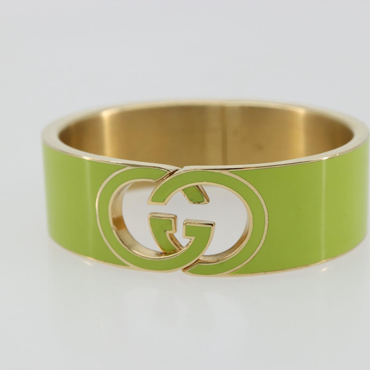 GUCCI Cuffs Bracelet metal S Green Auth yk20445M