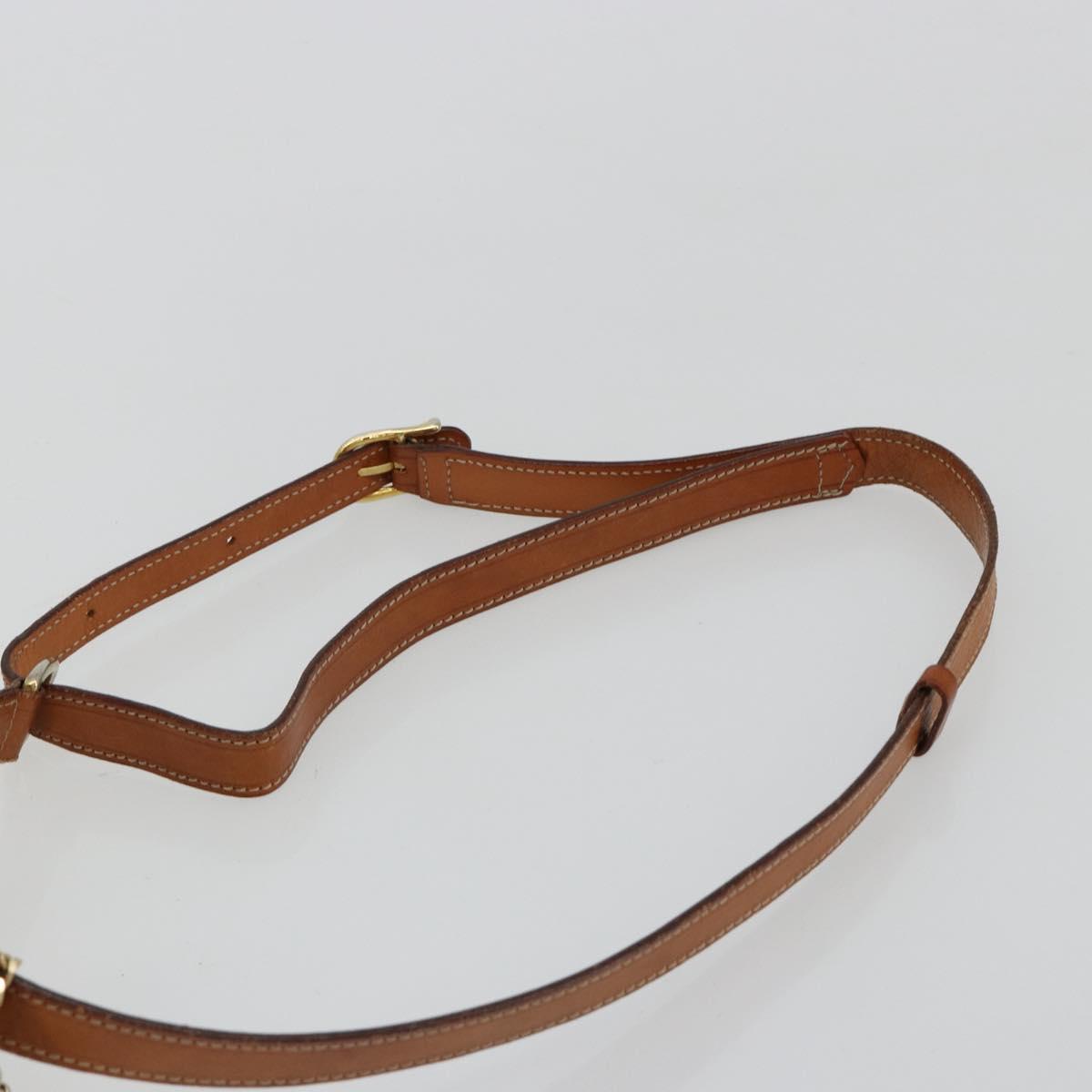 CELINE Macadam Canvas Shoulder Bag PVC Leather Brown Gold Auth yk20446A