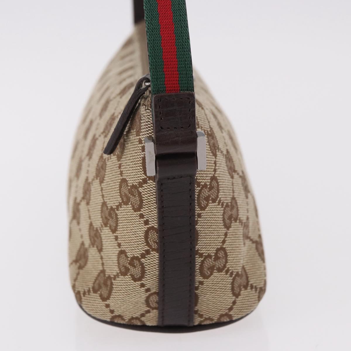 GUCCI GG Canvas Sherry Line Hand Bag Beige Gold 141809 Auth yk20448SAV