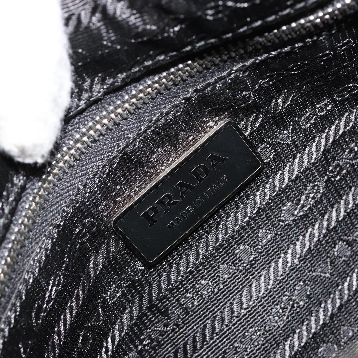 PRADA Shoulder Bag Nylon Black Silver Auth yk20451SAM