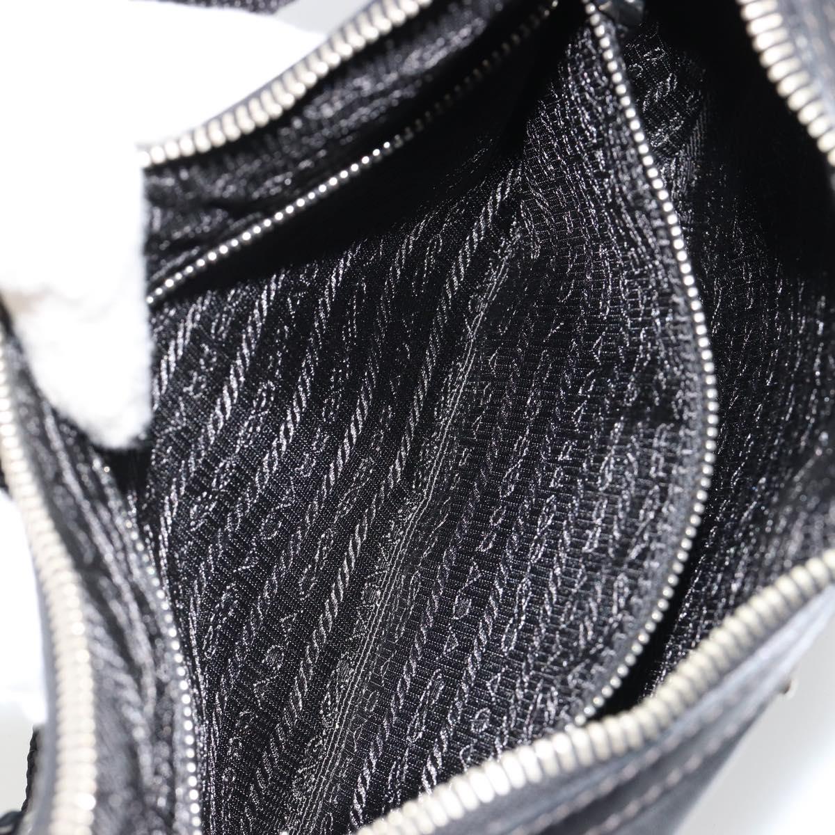 PRADA Shoulder Bag Nylon Black Silver Auth yk20451SAM