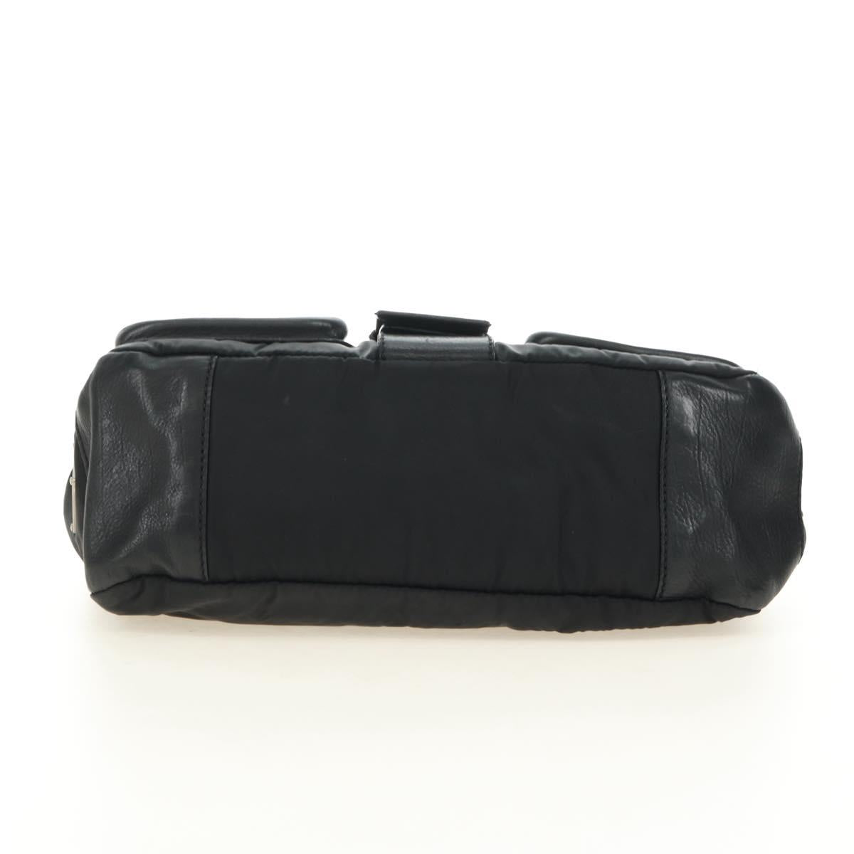 PRADA Shoulder Bag Nylon Black Silver Auth yk20454SAV