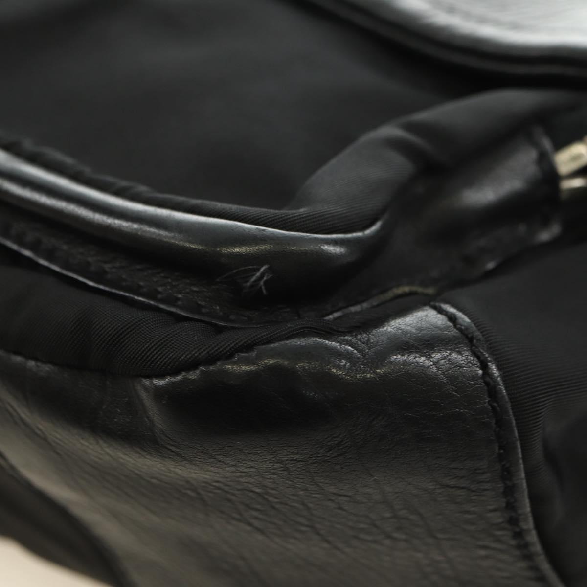 PRADA Shoulder Bag Nylon Black Silver Auth yk20454SAV