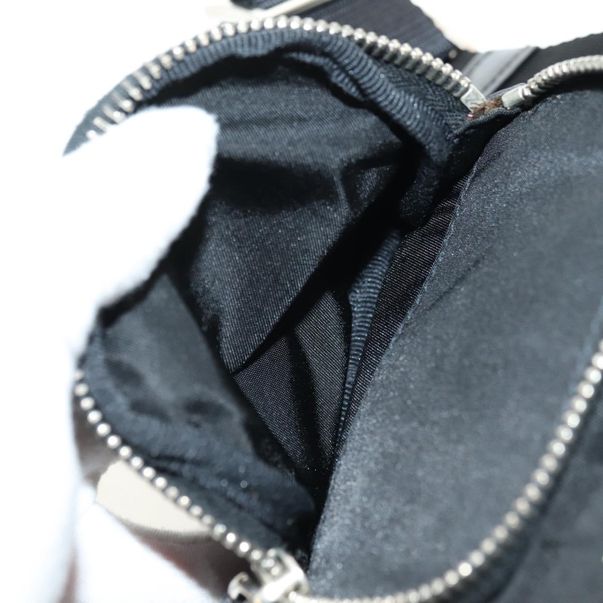 PRADA Shoulder Bag Nylon Black Silver Auth yk20454SAV