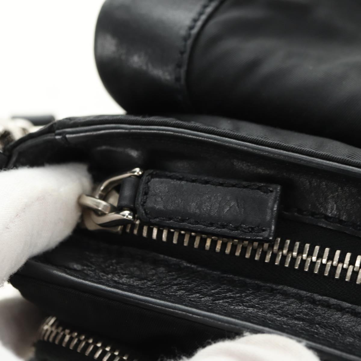 PRADA Shoulder Bag Nylon Black Silver Auth yk20454SAV