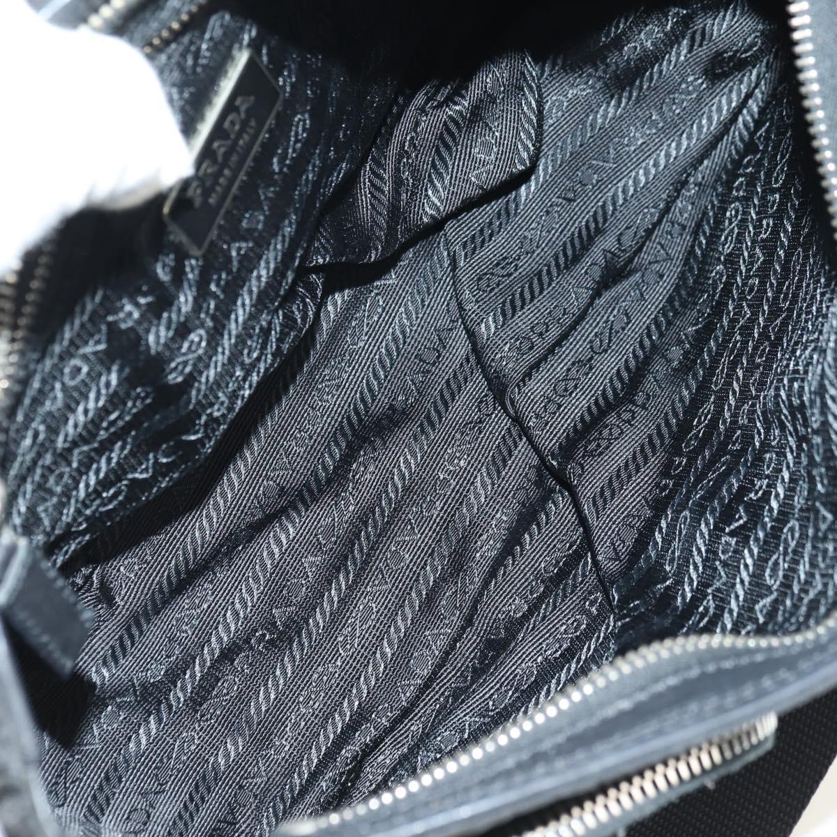 PRADA Shoulder Bag Nylon Black Silver Auth yk20454SAV