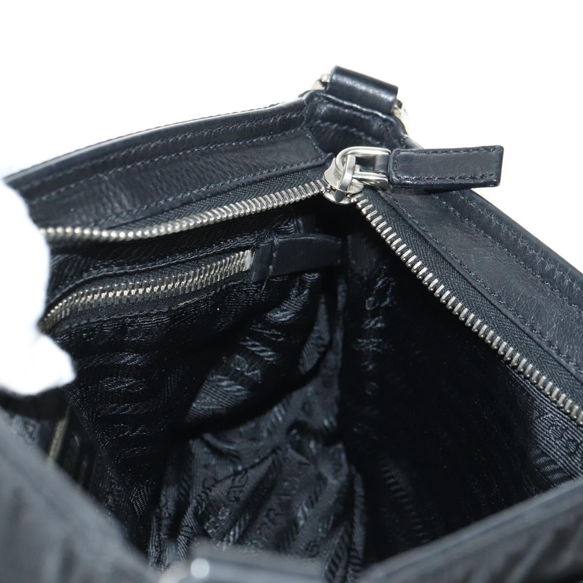 PRADA Shoulder Bag Nylon Black Silver Auth yk20454SAV
