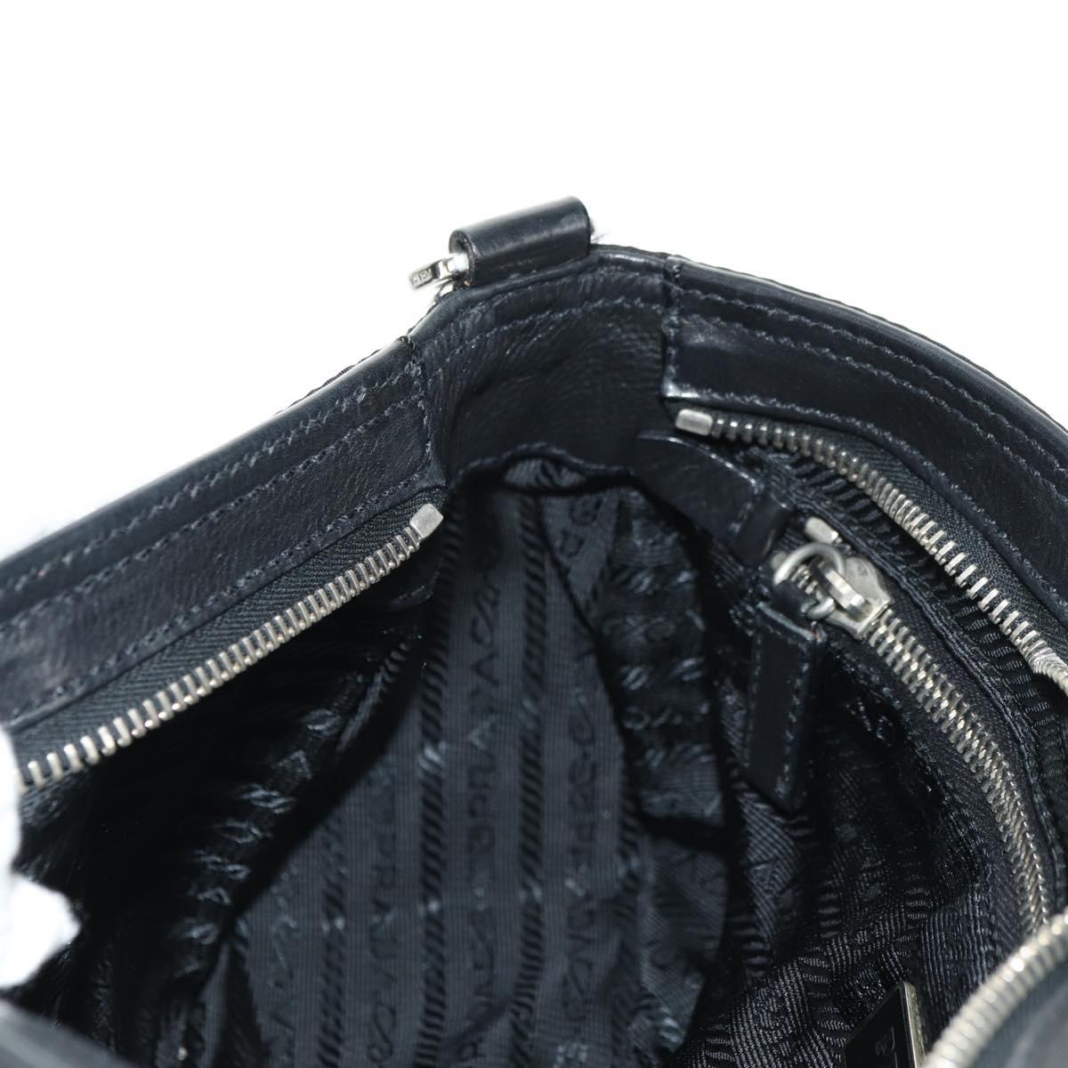 PRADA Shoulder Bag Nylon Black Silver Auth yk20454SAV