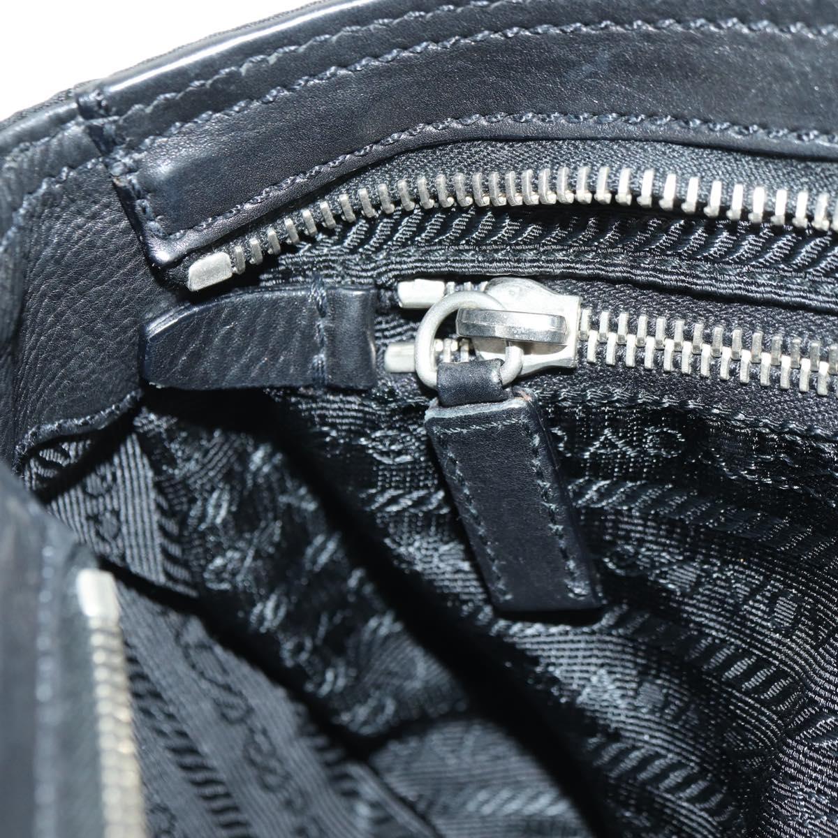 PRADA Shoulder Bag Nylon Black Silver Auth yk20454SAV