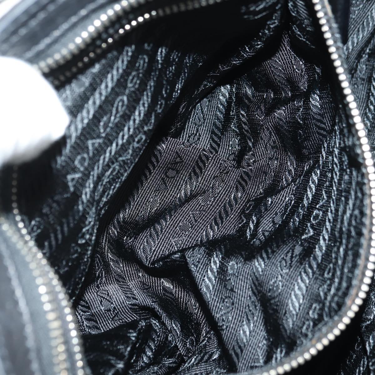 PRADA Shoulder Bag Nylon Black Silver Auth yk20454SAV