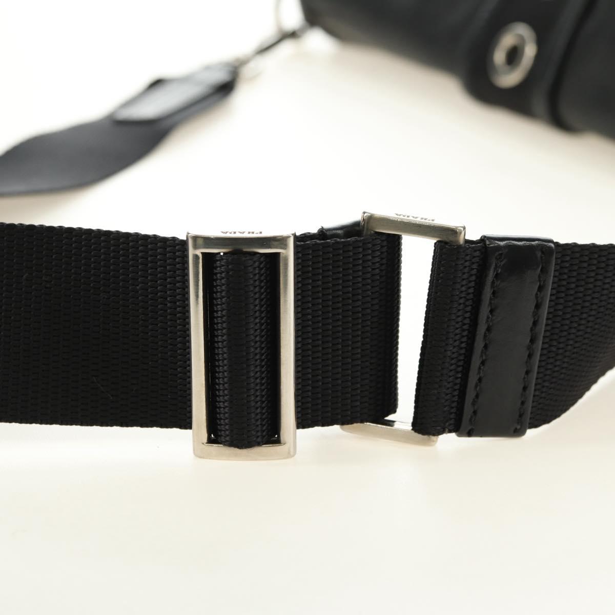 PRADA Shoulder Bag Nylon Black Silver Auth yk20454SAV