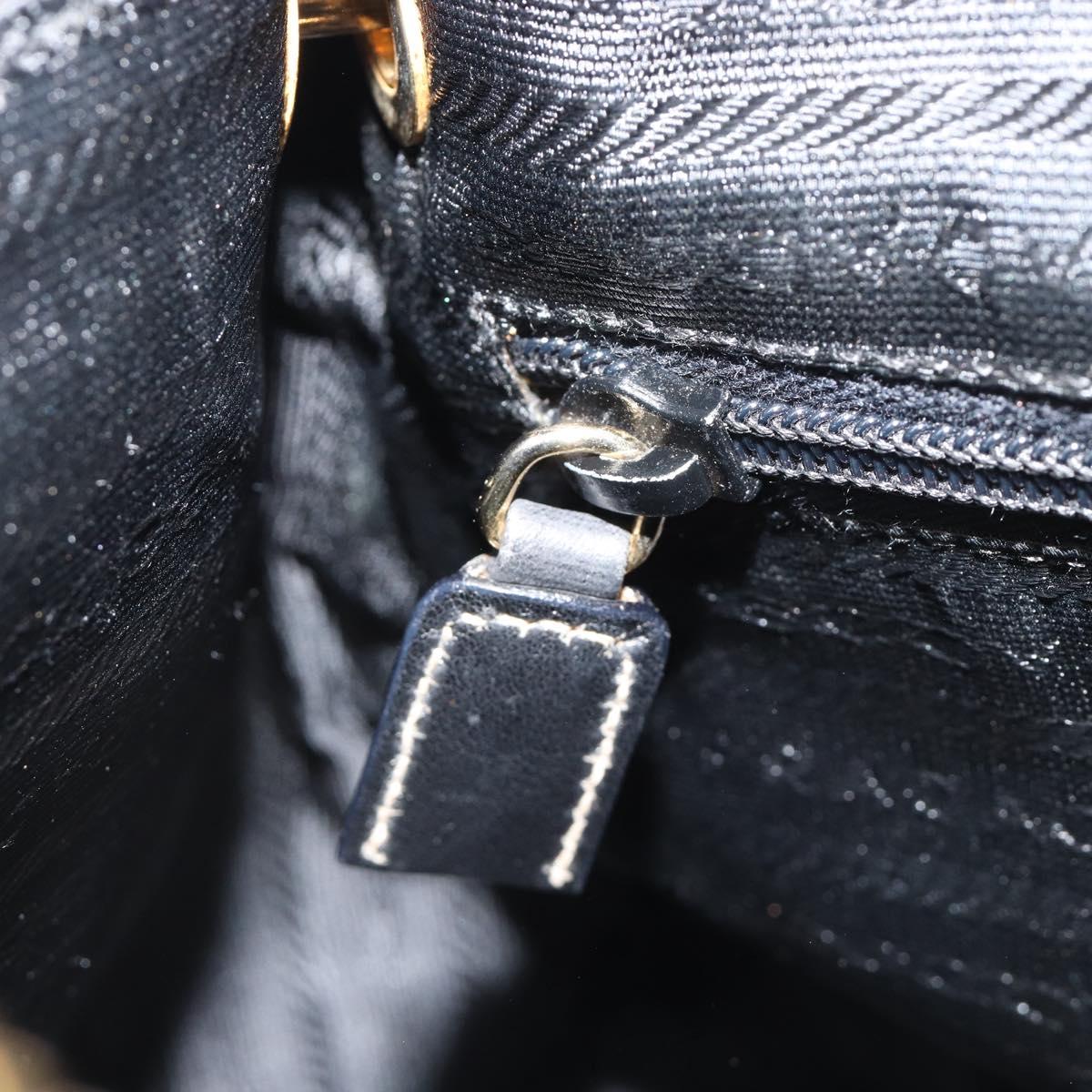 PRADA Chain Shoulder Bag Leather Black Gold Auth yk20455A