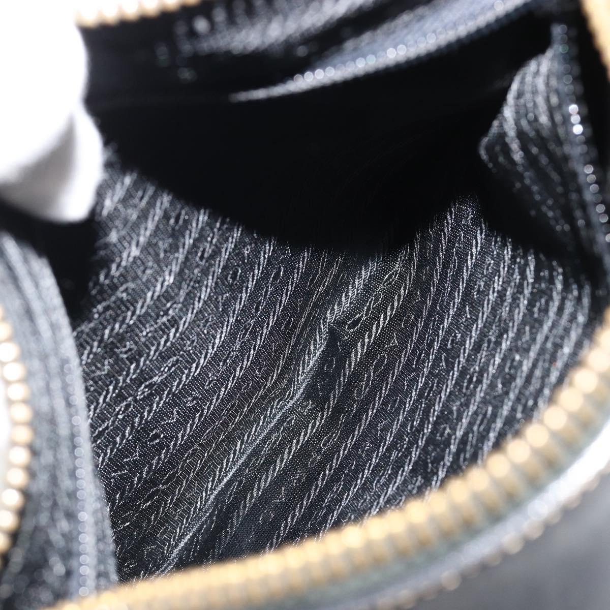 PRADA Chain Shoulder Bag Leather Black Gold Auth yk20455A