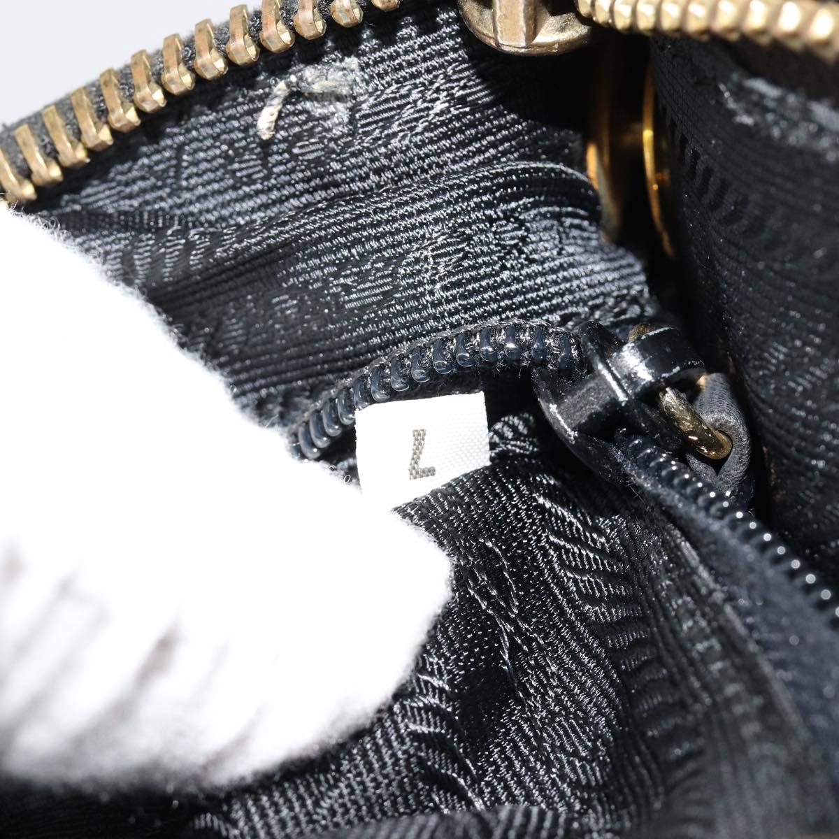 PRADA Chain Shoulder Bag Leather Black Gold Auth yk20455A