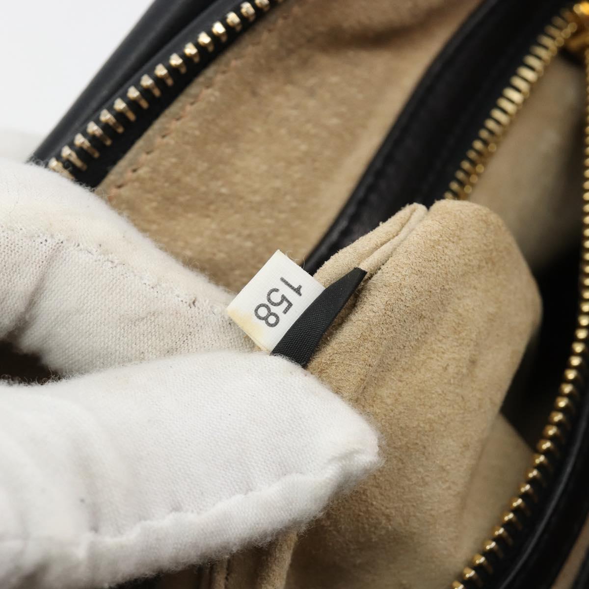 PRADA Shoulder Bag Leather Black Gold Auth yk20456SAM